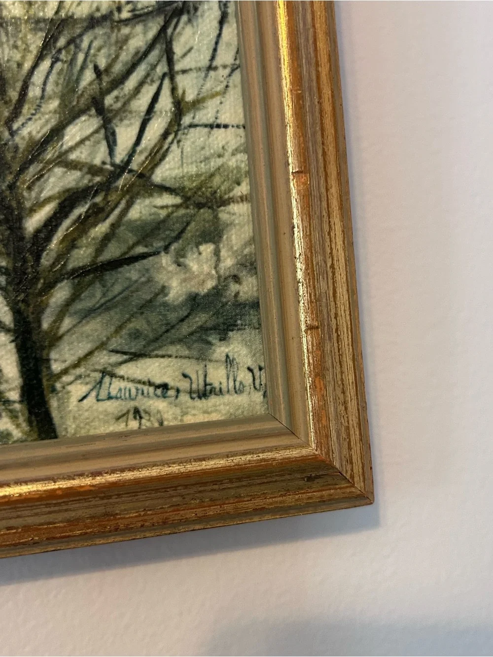 Vintage Maurice Utrillo 1939 Eglise De Royan Church Street Scene 22x10 Framed - Picture 3 of 10